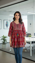 Berry Pop Top, Short Kurti