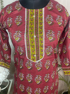 Kavisha Rust Rose Cotton 3 Pcs Suit Set