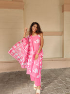 Ishani Pink Floral 3-Piece Spaghetti Set