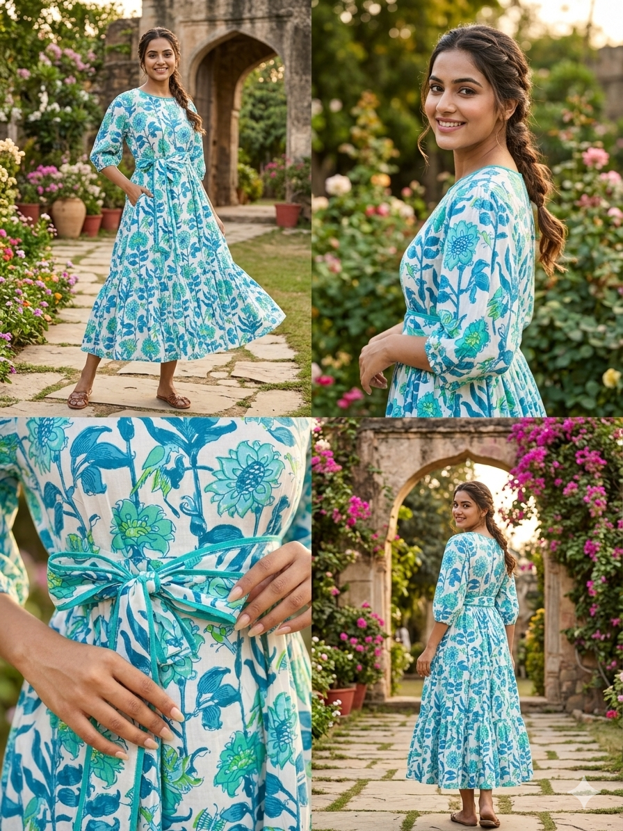 Aqua Garden Dress