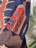 Nisha Navy Rust Cotton 3 Pcs Suit Set