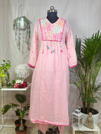 Aavya Blush Pink Mal Mal Cotton 3 Pcs Suit Set
