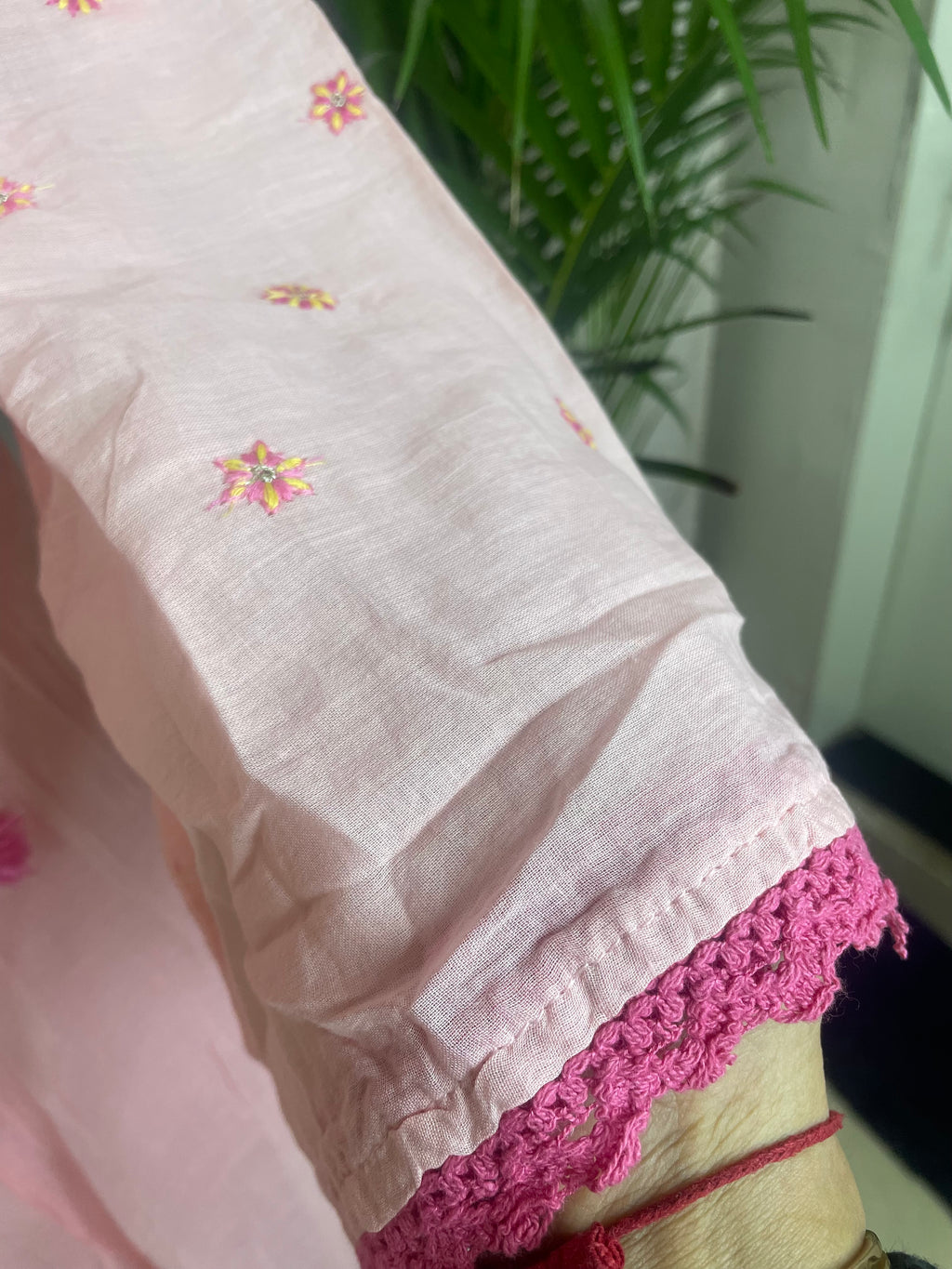 Aavya Blush Pink Mal Mal Cotton 3 Pcs Suit Set