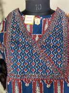 Vaani Navy Maroon Cotton 3 Pcs Suit Set
