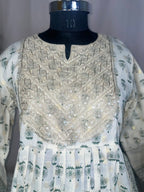 Manya Ivory Sage  Cotton 3 Pcs Suit Set