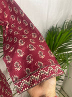Aarna Maroon 3 Pcs Suit Set