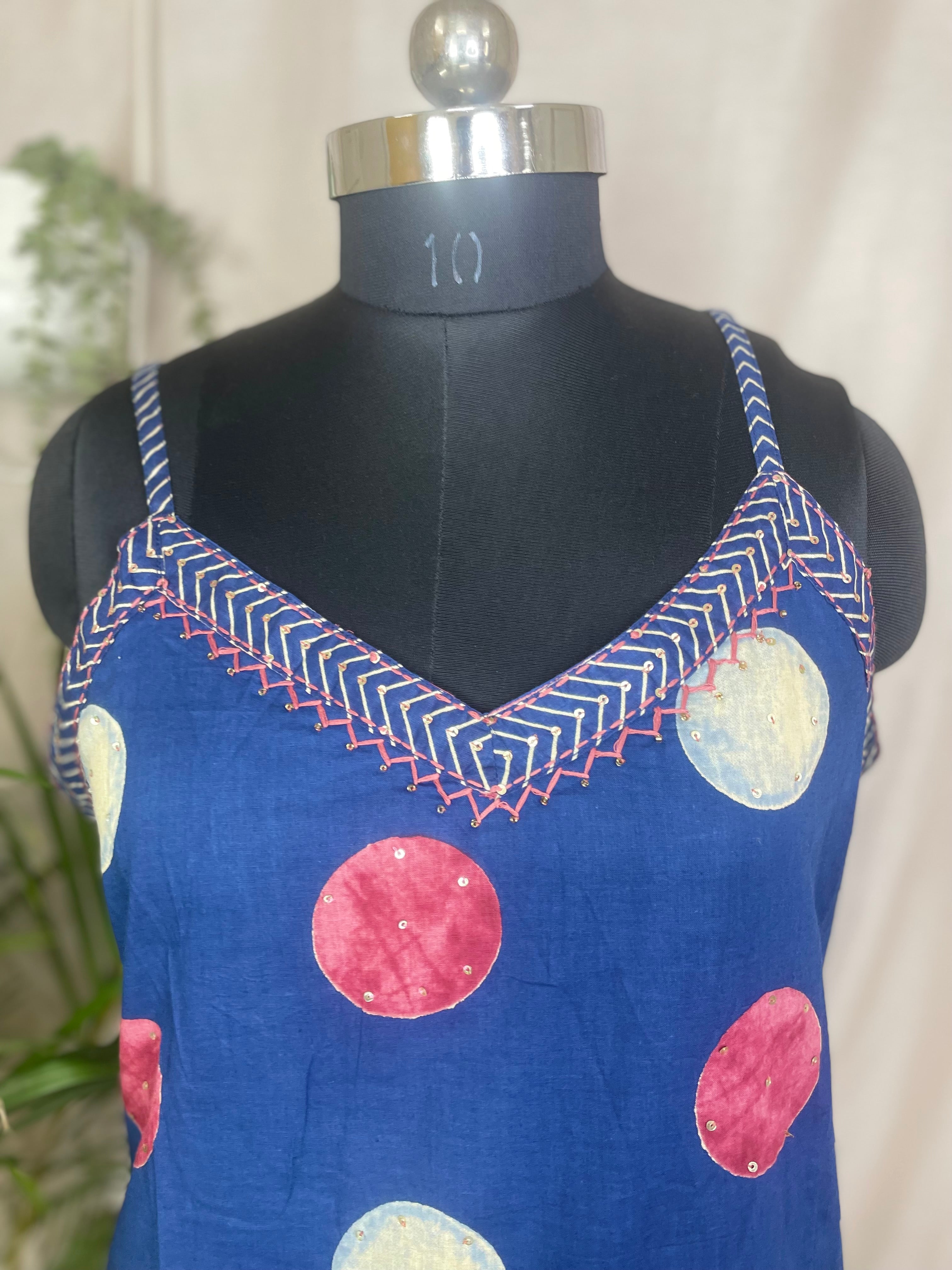 Devanshi Indigo 3-Piece Spaghetti Set