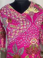 Aarohi Pink Garden Cotton 3 Pcs Suit Set
