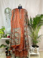 Aarna Terracotta Paisley Cotton 3 Pcs Suit Set