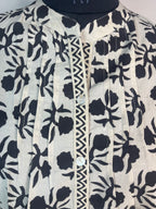 Ivory Hand Block Cotton Short  Kurti