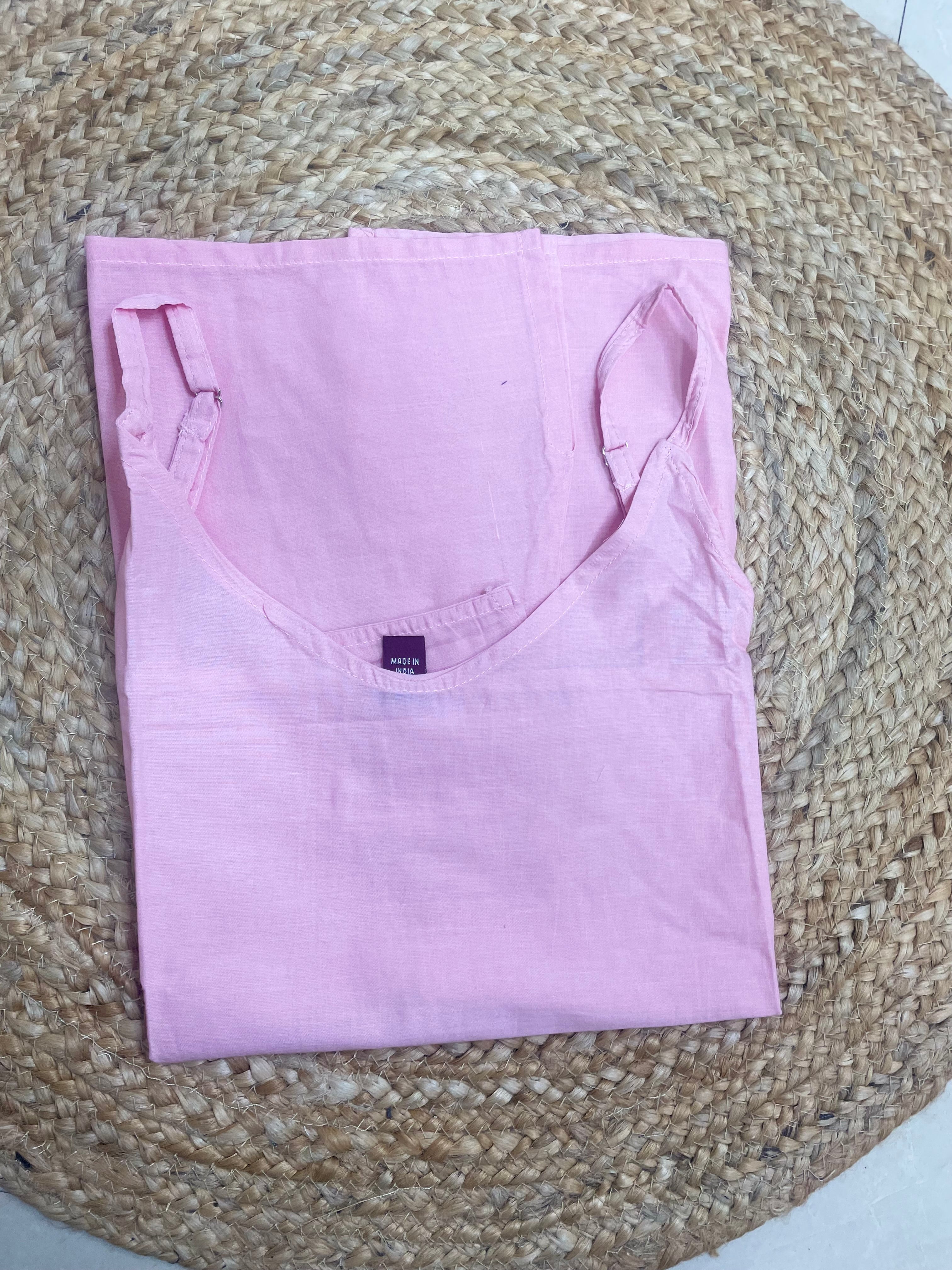 Aavya Blush Pink Mal Mal Cotton 3 Pcs Suit Set