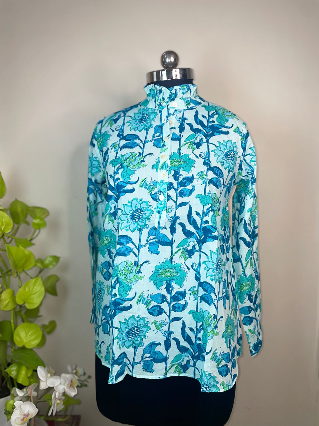 Aqua Bloom Shirt Kurti