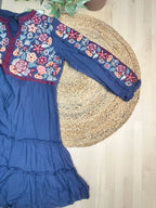 Midnight Flower Short Kurti