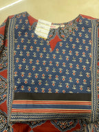 Red Ajrakh Short Kurti