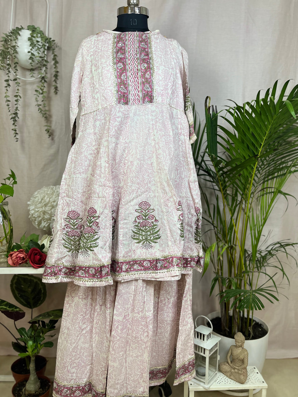Mira Ivory Pink  Sharara 3 Pcs Suit Set