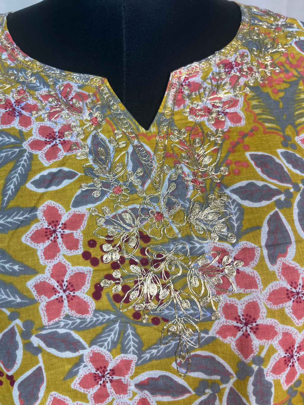 Yashvi Mustard Floral Cotton 3 Pcs Suit Set