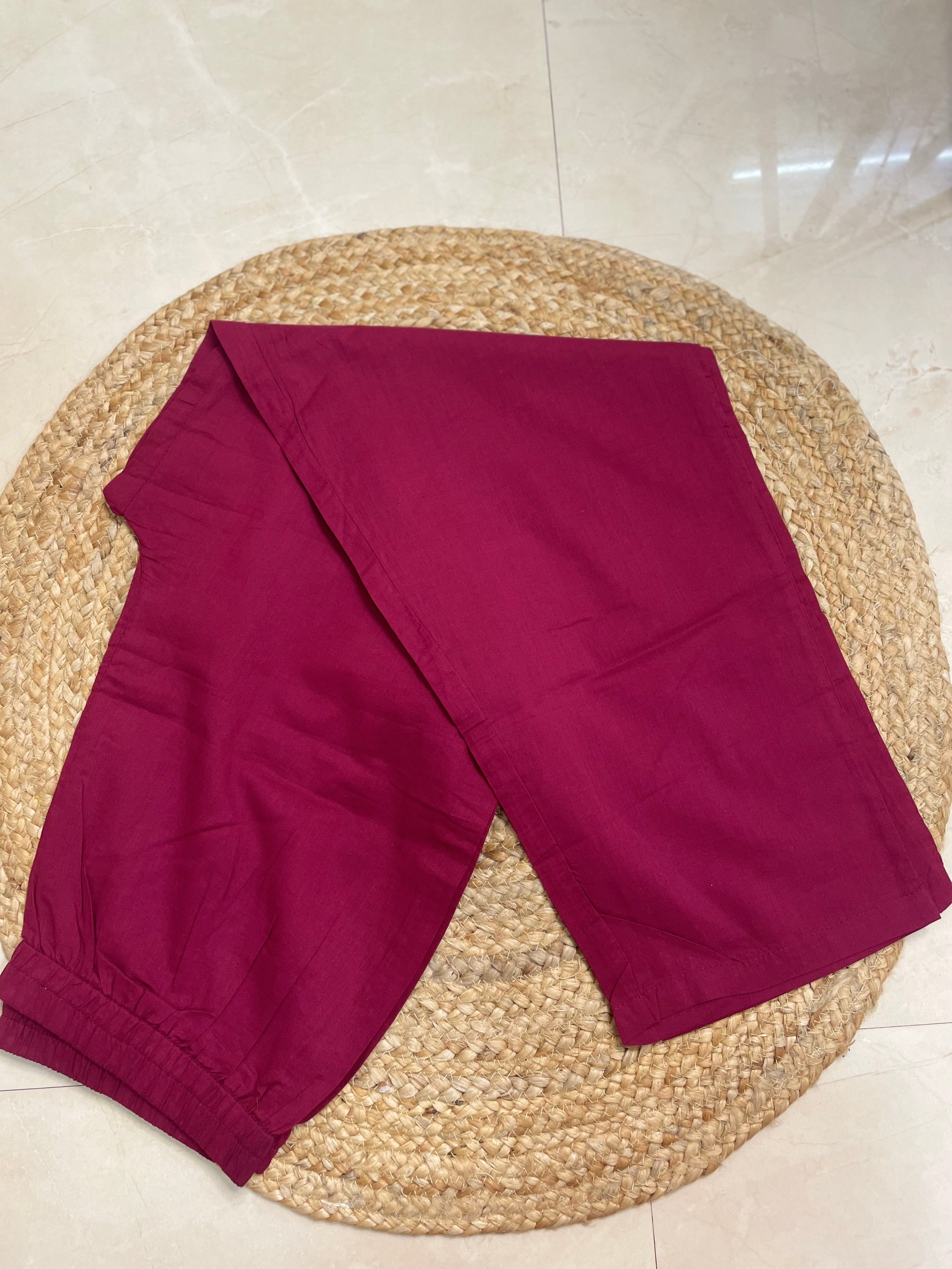 Aarna Maroon 3 Pcs Suit Set