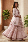 Mira Ivory Pink  Sharara 3 Pcs Suit Set