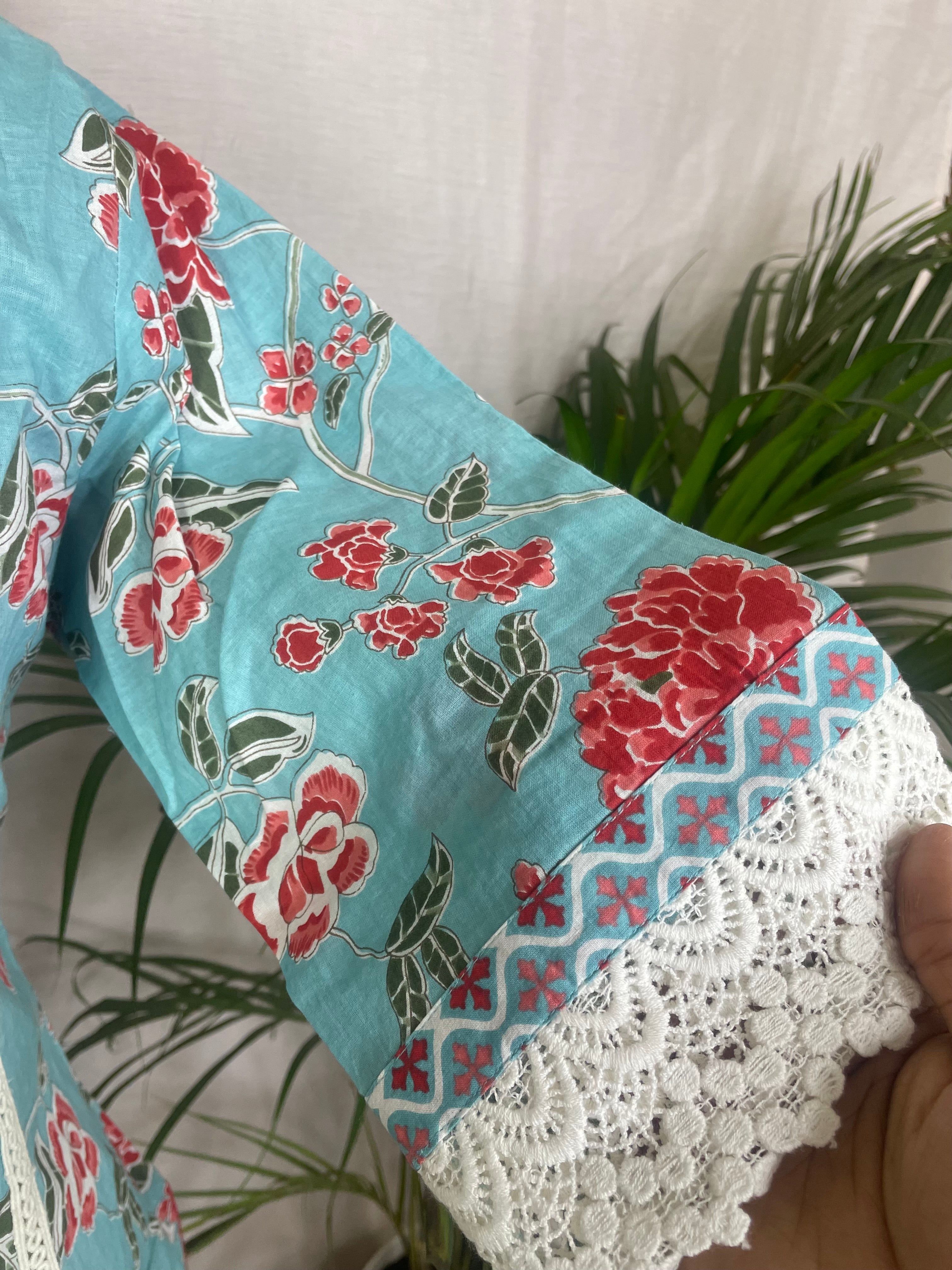 Aaira Aqua Bloom  3 Pcs Suit Set
