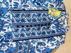 Blue Blossom Hand Block Short Dress