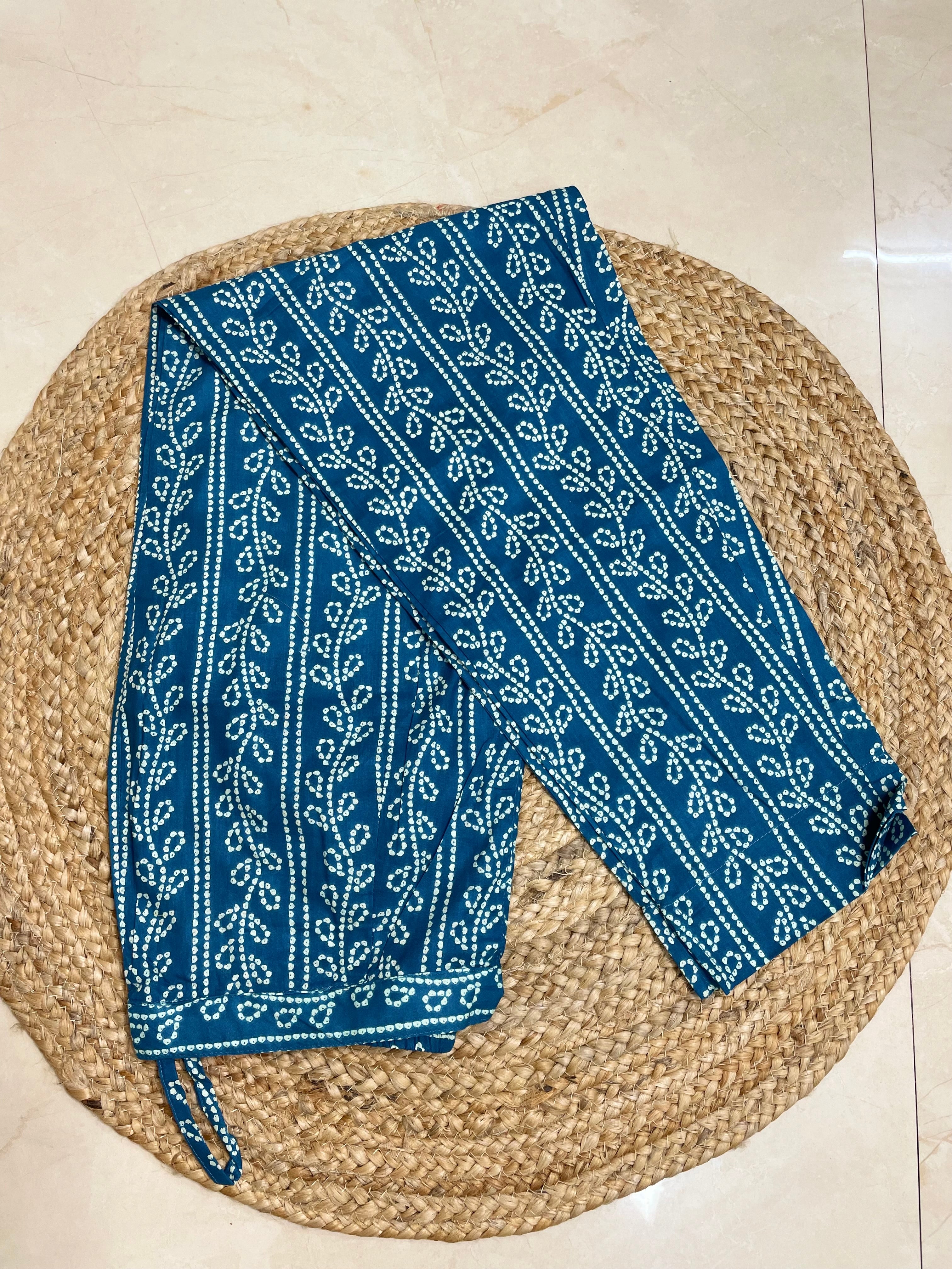 Krisha Teal Bandhani Print 3 Pcs Suit Set
