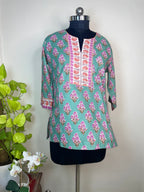 Mint Bloom Short Kurti