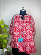 Cherry Red Pop Short Kurti