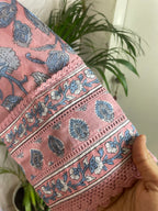 Tanvi Peach Blue Cotton 3 Pcs Suit Set