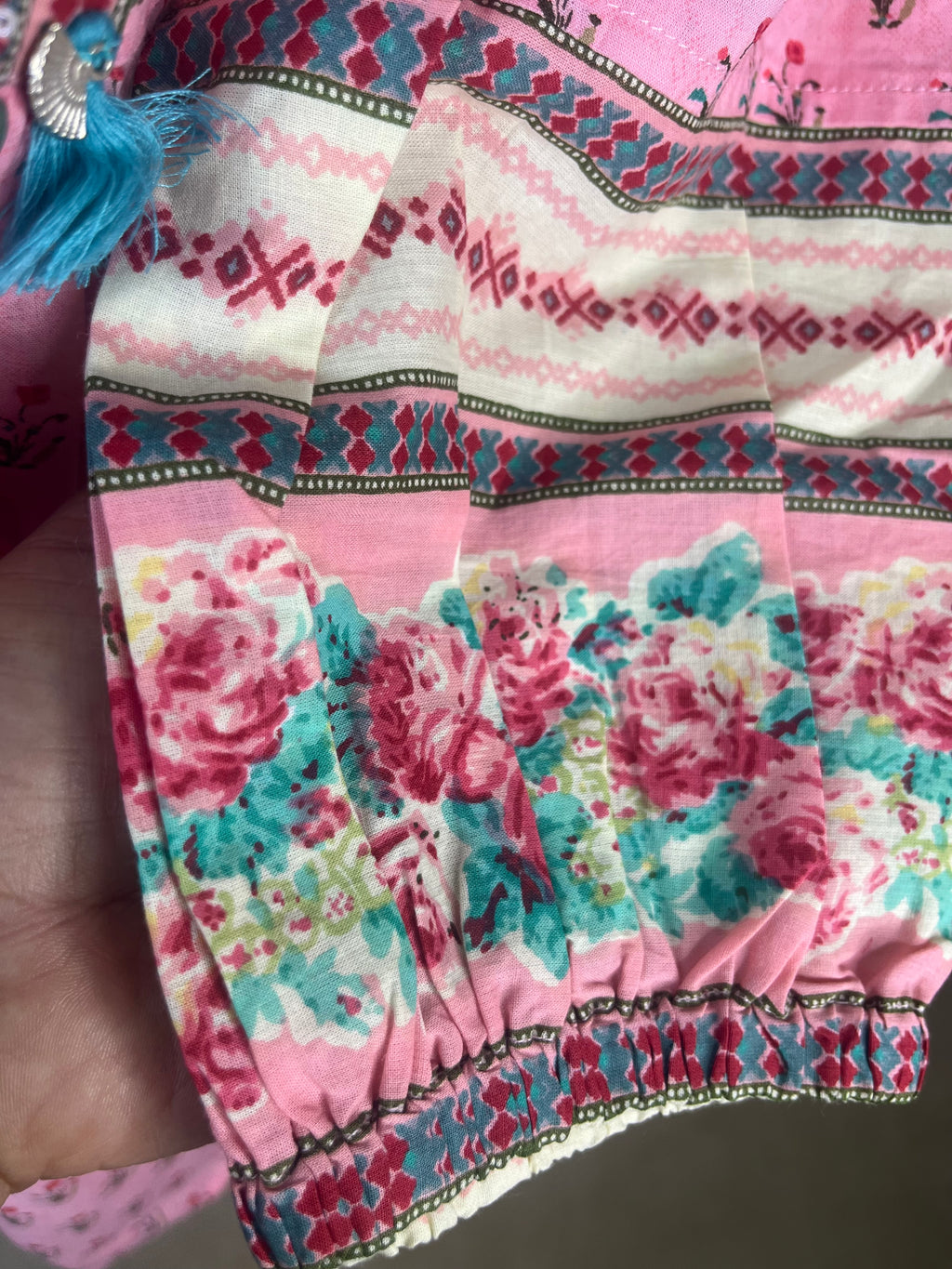 Blush Pink Garden Short Kurti