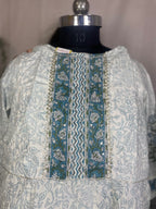Mira Ivory Blue Sharara 3 Pcs Suit Set
