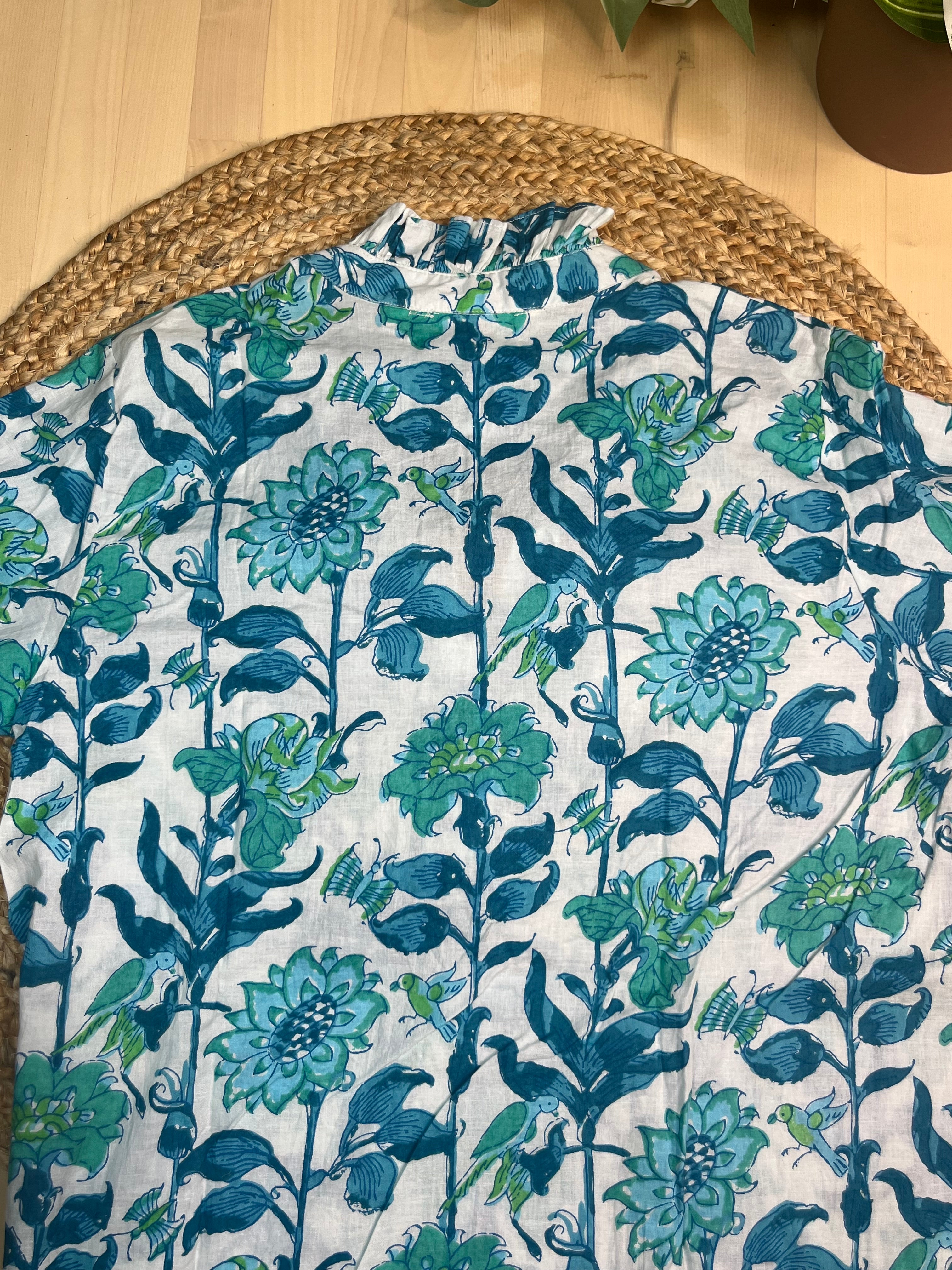 Aqua Bloom Shirt Kurti