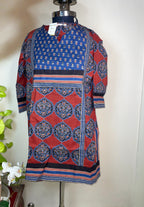Red Ajrakh Short Kurti