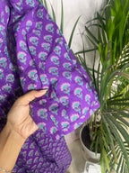 Urvi Purple Teal Cotton 3 Pcs Suit Set