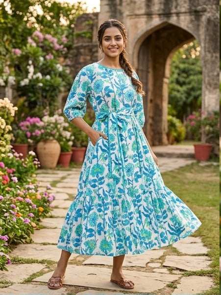 Aqua Garden Dress