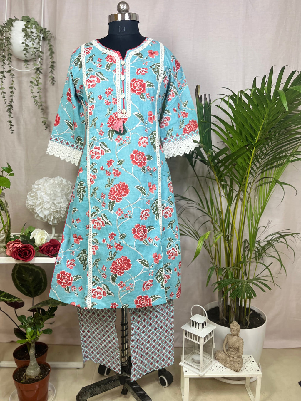 Aaira Aqua Bloom  3 Pcs Suit Set