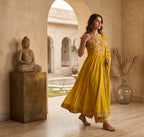 Hiral Mustard 3-Piece Spaghetti Dress Set