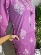 Vritti Mauve Pink Cotton 3 Pcs Suit Set