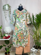 Maitri Peach Garden Cotton 3 Pcs Suit Set