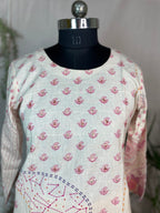 Ridhi Ivory Pink Cotton 3 Pcs Suit Set
