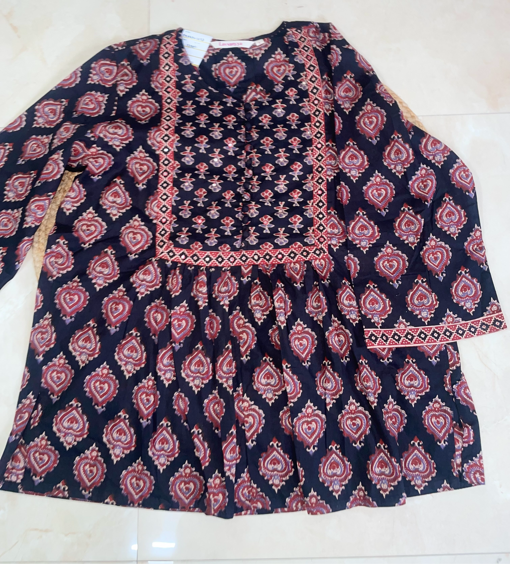 Midnight Paisley Short Kurti