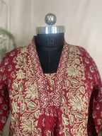 Aarna Maroon 3 Pcs Suit Set