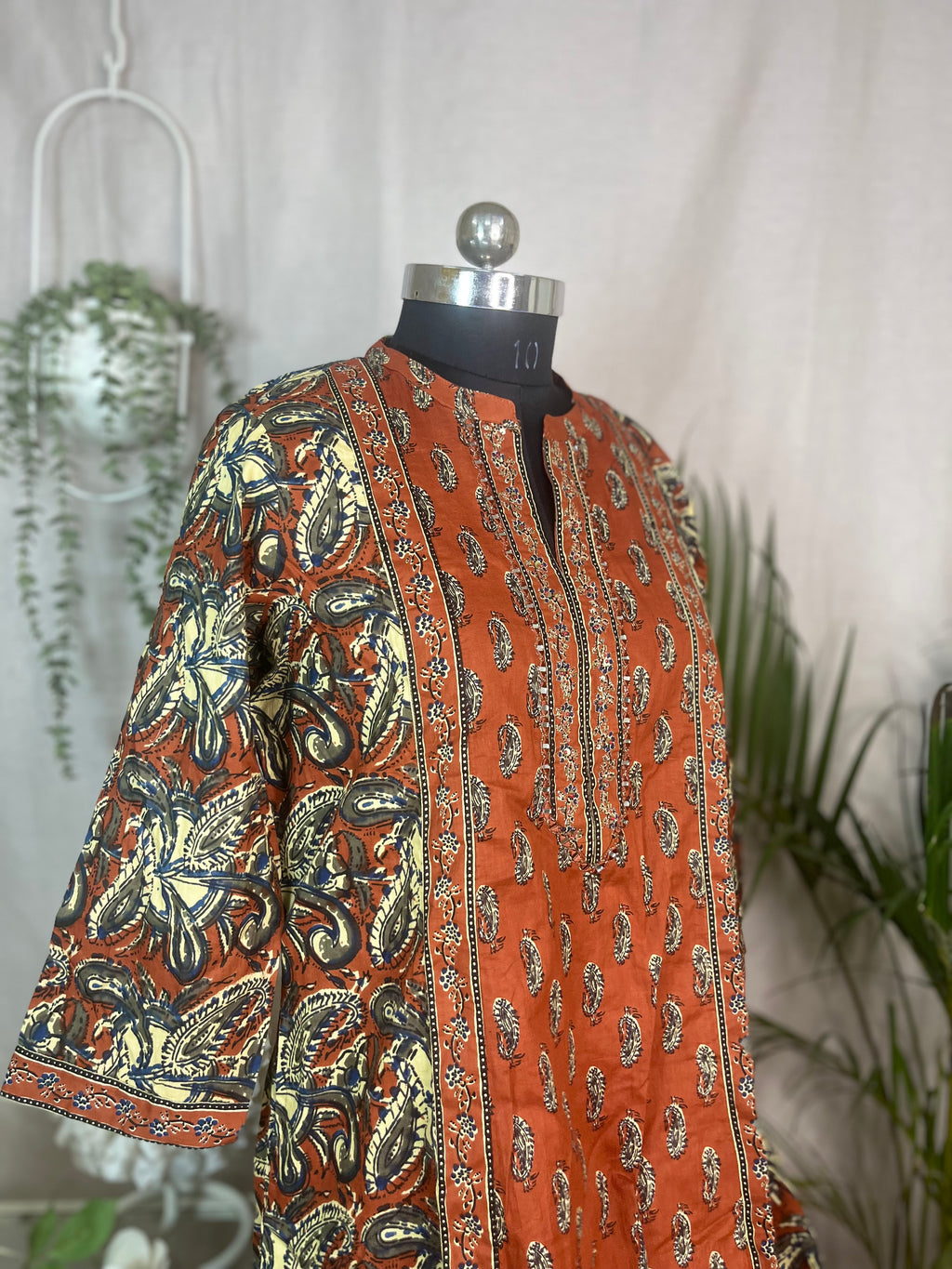 Aarna Terracotta Paisley Cotton 3 Pcs Suit Set