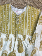 Lemon Paisley Top, Short Kurti