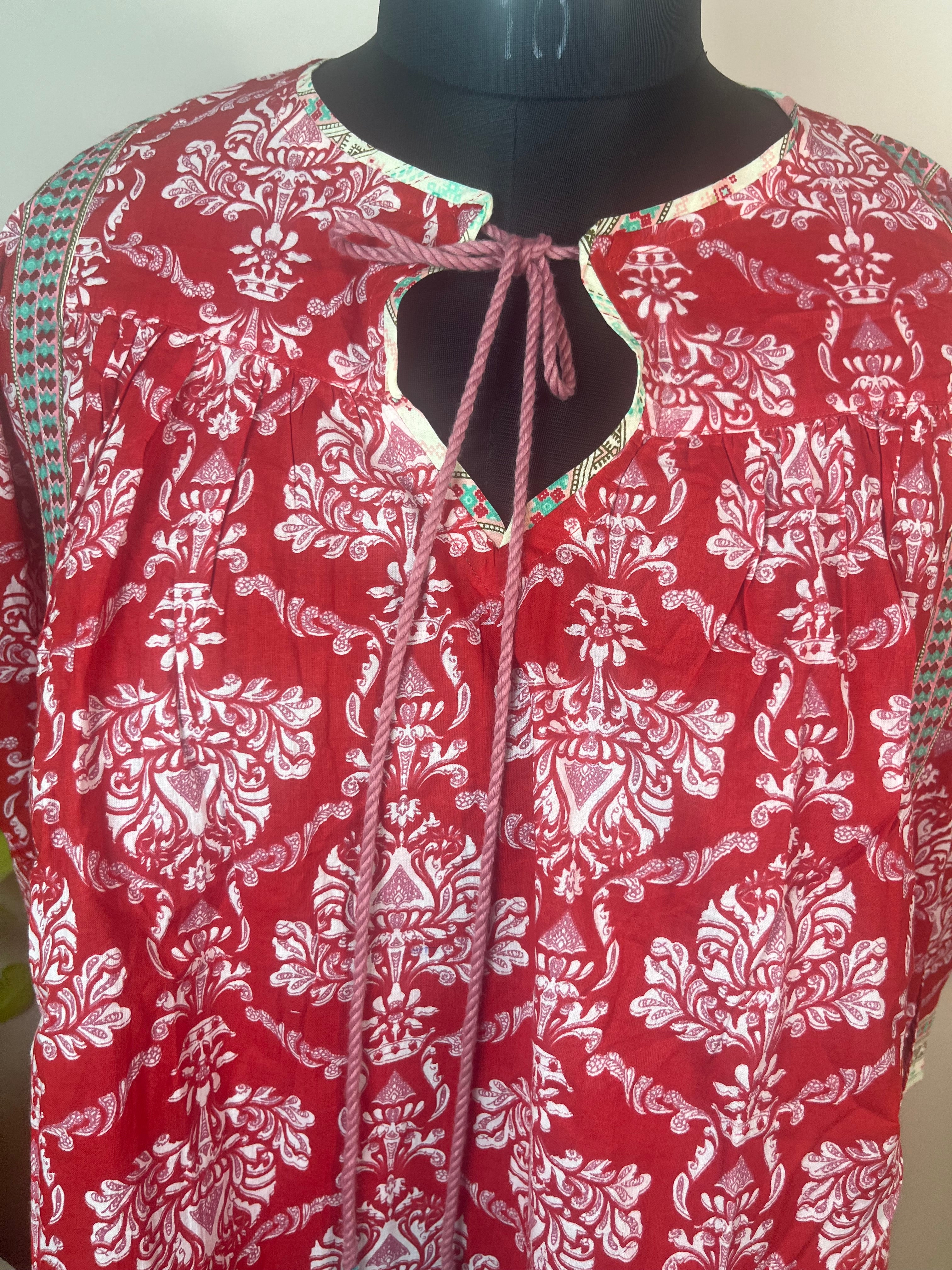 Cherry Red Pop Short Kurti