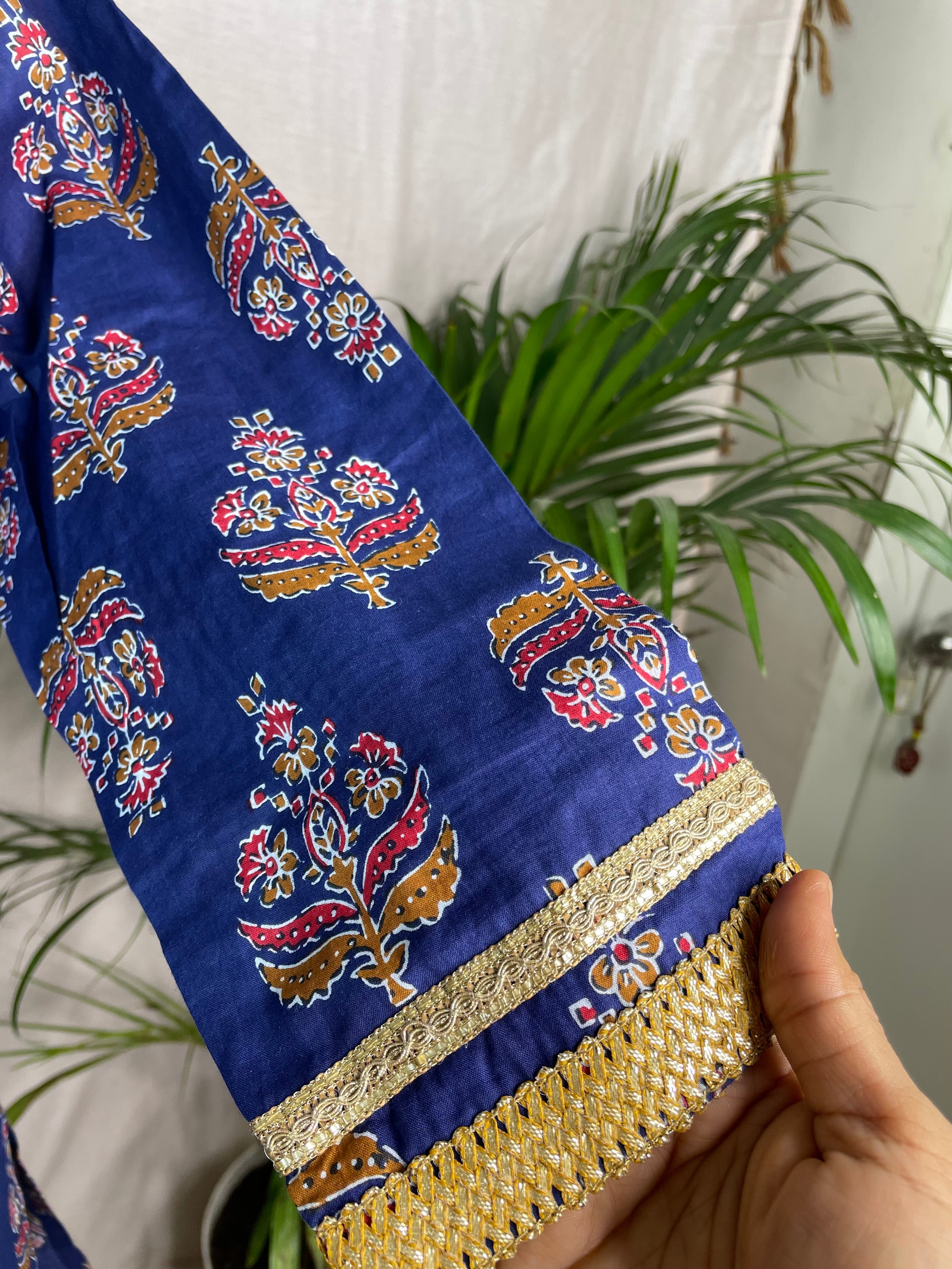 Riva Royal Blue Sharara 3 Pcs Suit Set