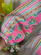 Pink Teal Paisley Short Kurti