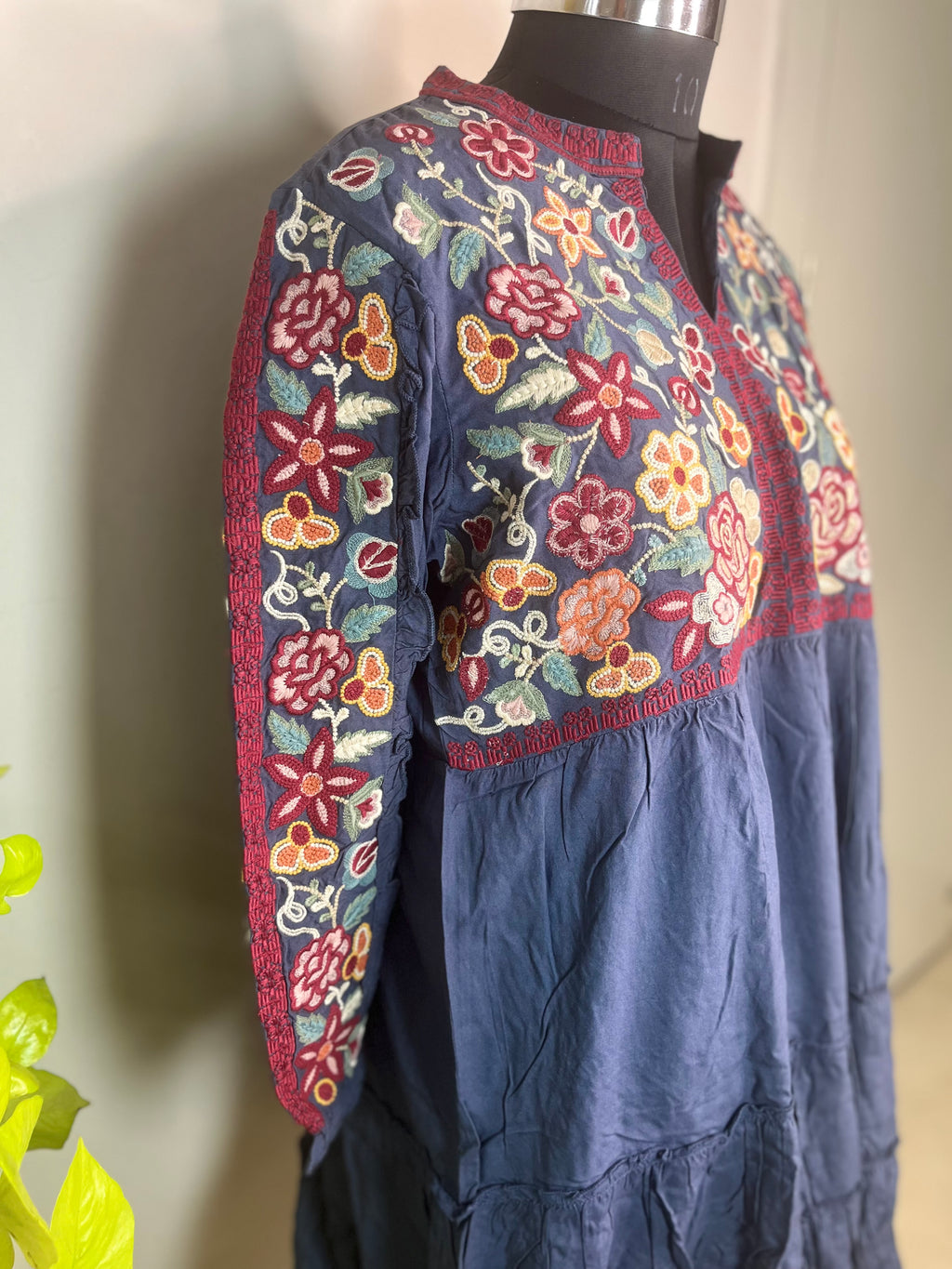 Midnight Flower Short Kurti