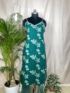 Tarvi Teal Floral 3-Piece Spaghetti Set