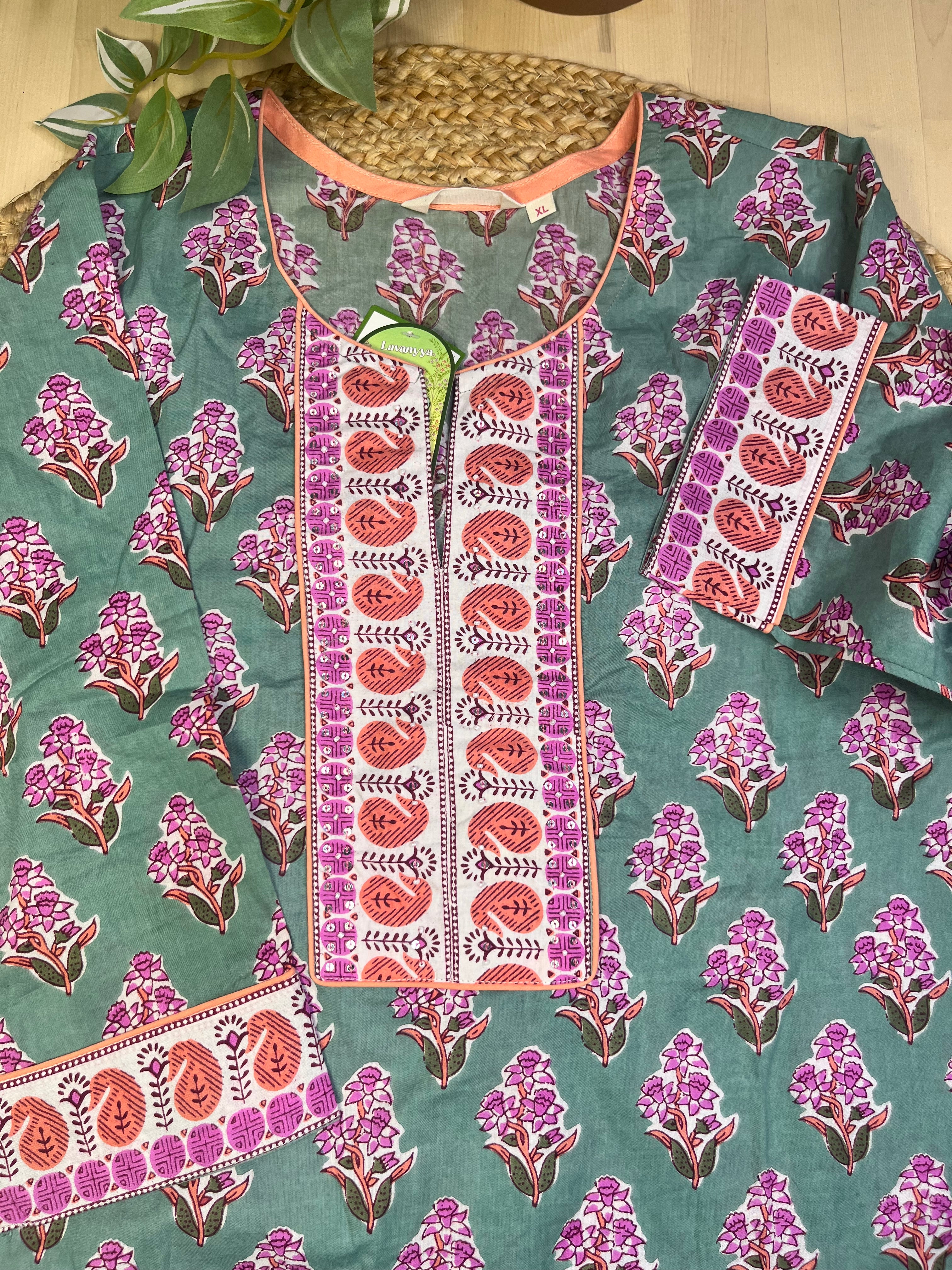 Mint Bloom Short Kurti
