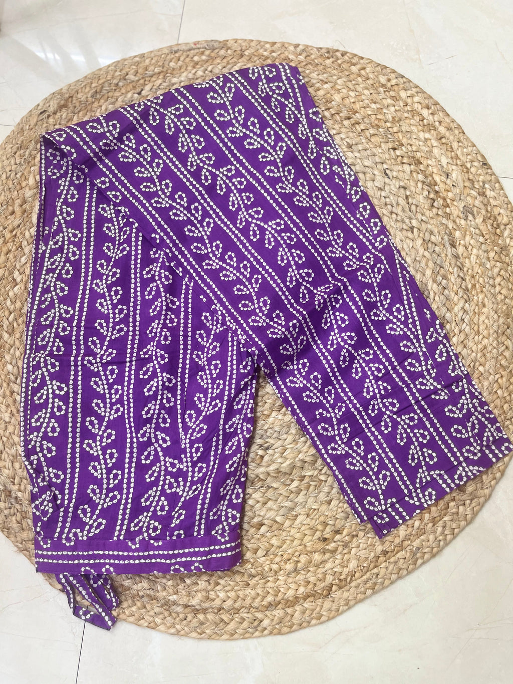 Saachi Purple Bandhani Cotton 3 Pcs Suit Set